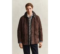 GANT Herren Gesteppte Jacke aus Veloursleder (L) Schwarz Braun