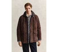 GANT Herren Gesteppte Jacke aus Veloursleder (M) Schwarz Braun