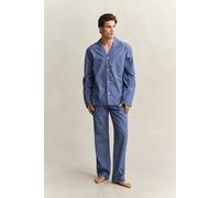 GANT Herren Gestreifter Pyjama aus Popeline (S) DEEP COBALT