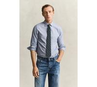 GANT Herren Gestreiftes Flanellhemd aus Melange-Garn (L) LIGHT Blau MELANGE