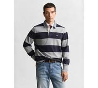 GANT Herren Gestreiftes Heavy Rugger mit Chambray-Kragen (5XL) Grau MELANGE