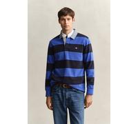 GANT Herren Gestreiftes Heavy Rugger mit Chambray-Kragen (L) ROYAL Blau