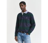 GANT Herren Gestreiftes Heavy Rugger mit Chambray-Kragen (L) TARTAN Grün