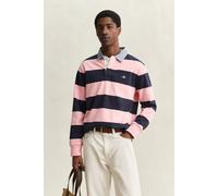 Gant Heavy Rugger Shield Poloshirt Streifen Navy Rosa - Größe XL Pink XL