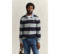 GANT Herren Gestreiftes Heavy Rugger mit Chambray-Kragen (XL) CERAMIC Grau
