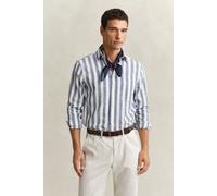 GANT Herren Gestreiftes Hemd aus Leinenmix (M) VINTAGE Blau