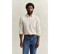 GANT Herren Gestreiftes Hemd aus Leinenmix (XXXL) OAT BEIGE