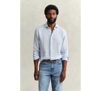 GANT Herren Gestreiftes Leinenhemd (L) SKY Blau