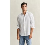 GANT Herren Gestreiftes Leinenhemd (XL) Weiß