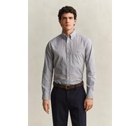 GANT Herren Gingham Classic Popeline Hemd (S) MID Grau