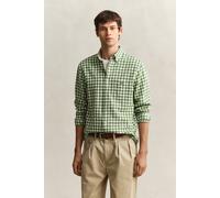 GANT Herren Gingham Hemd aus Leinenmix (M) DRY HERB Grün
