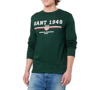 GANT Herren Graphic C-Neck Sweat Sweatshirt, Tartan Green, M