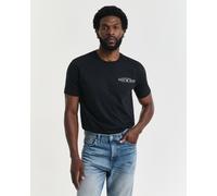 GANT Herren Printed Graphic SS T-Shirt, Black, XL