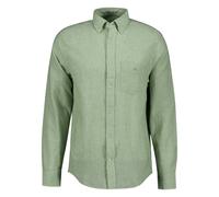 GANT Regular Fit Leinenhemd Herb Green, Einfarbig