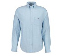 GANT Herren Hemd - Regular Cotton Linen Shirt, Leinen-Baumwoll-Mix, einfarbig Hellblau 4XL