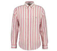 GANT Herren Hemd - Regular Cotton Linen Stripe Shirt, Leinen-Baumwoll-Mix, gestreift Rosa 4XL