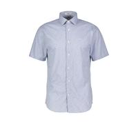 Kurzarmhemd GANT "POPLIN AOP", Herren, Gr. L, N-Gr, faded denim, Web, Obermaterial: 100% Baumwolle, gemustert, regular fit normal, Hemden, normale Passform, Kentkragen (76094218-L) faded denim