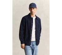 GANT Regular Fit Cotton/Linen Overshirt Evening Blue Blau L