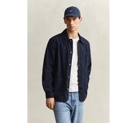 GANT Regular Fit Cotton/Linen Overshirt Evening Blue Blau M