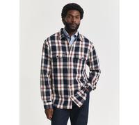 GANT Heavy Twill Checked Overshirt Evening Blue Blau L