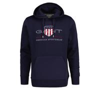 GANT Herren Hoodie - REGULAR ARCHIVE SHIELD HOODIE, Kapuzen-Sweatshirt, Logo Blau 2XL