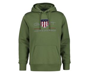 GANT Herren Hoodie - REGULAR ARCHIVE SHIELD HOODIE, Kapuzen-Sweatshirt, Logo Grün (Dry Herb) 2XL