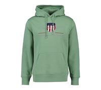 Hoodie GANT "REG ARCHIVE SHIELD HOODIE", Herren, Gr. 5XL, kalamata grün, Sweatware, Obermaterial: 78% Baumwolle, 22% Polyester, casual, regular fit hüftlang, Langarm elastischer Bund, Sweatshirts, mit