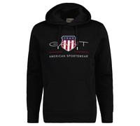 GANT Herren Hoodie - REGULAR ARCHIVE SHIELD HOODIE, Kapuzen-Sweatshirt, Logo M Schwarz