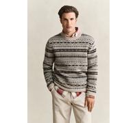 Gant Brushed Wool Fair Isle Sweater Light Beige Melange Beige XL