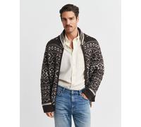 GANT Herren Jacquard Strickjacke (M) Braun MELANGE