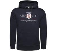 GANT Herren Hoodie REG ARCHIVE SHIELD – Regular Fit, bestickt, 78% Baumwolle, Blau