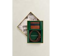 GANT Herren Karierter Gürtel und Kartenetui im Geschenkeset (115/46) COGNAC