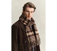 GANT Herren Karierter Wollschal (ONE SIZE) Schwarz Braun