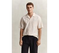 GANT Relaxed Fit Textured Checked Camp Shirt Creamed White Weiß M