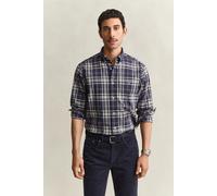 Langarmhemd GANT "REGULAR POPLIN CHECK", Herren, Gr. XXL, N-Gr, mist taupe, Web, Obermaterial: 100% Baumwolle, kariert, regular fit normal, 2-Knopf-Manschette, Hemden, Button-down-Kragen, kariert (445