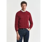 GANT Herren Klassischer Rundhalspullover aus Baumwolle (L) PLUMPED Rot