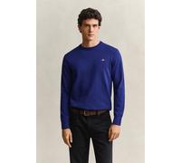 GANT Herren Klassischer Rundhalspullover aus Baumwolle (S) CRISP Blau