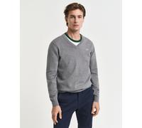 GANT Herren Klassischer V-Neck Pullover aus Baumwolle (5XL) DARK Grau MELANGE