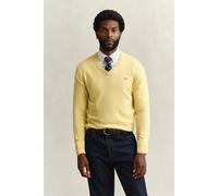 GANT Herren Klassischer V-Neck Pullover aus Baumwolle (M) LIGHT MUSTARD Gelb