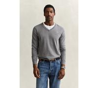 GANT Herren Klassischer V-Neck Pullover aus Baumwolle (XL) DARK Grau MELANGE