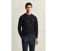GANT Herren Klassischer V-Neck Pullover aus Baumwolle (XL) EVENING Blau