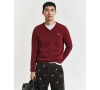 GANT Herren Klassischer V-Neck Pullover aus Baumwolle (XL) PLUMPED Rot