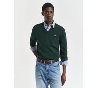 GANT Herren Klassischer V-Neck Pullover aus Baumwolle (XL) TARTAN Grün