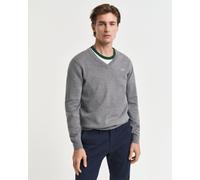 GANT Herren Klassischer V-Neck Pullover aus Baumwolle (XS) DARK Grau MELANGE