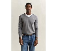 GANT Herren Klassischer V-Neck Pullover aus Baumwolle (XXXL) DARK Grau MELANGE