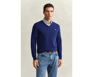 GANT Herren Klassischer V-Neck Pullover aus Baumwolle (XXXL) RICH NAVY