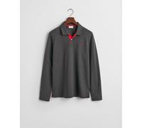 GANT Herren REG Contrast Pique LS Rugger LANGARMPOLOSHIRT MIT KONTRASTLOGO, Antracit Melange, L