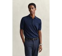 GANT Herren Kurzärmeliger Polopullover aus extrafeiner Merinowolle (S) MARINE