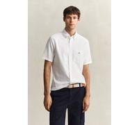 GANT Herren REG Cotton Linen SS Shirt Hemd, White, L