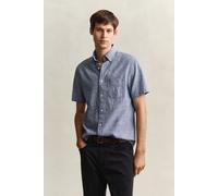 GANT Herren Kurzarm-Hemd aus Leinenmix (S) VINTAGE Blau